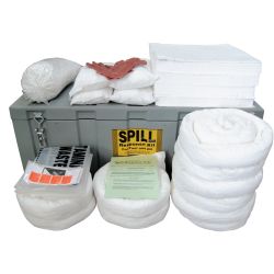 Truck Box Spill Kit for fuel and oils. Heavy duty with lockable lid and carry handles.
