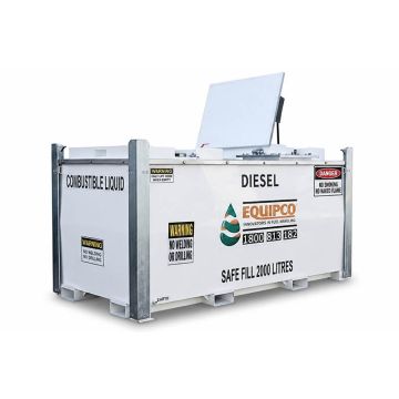 2000 litre self bunded Diesel Cube Tank with lockable pump compartment
